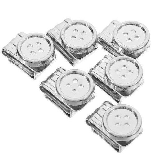 6pcs White Adjustment Buckle Buttons for Men Suspenders