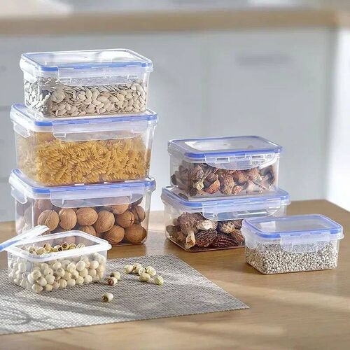 Sealed Rectangular Refrigerator Storage Box with Lid Plastic
