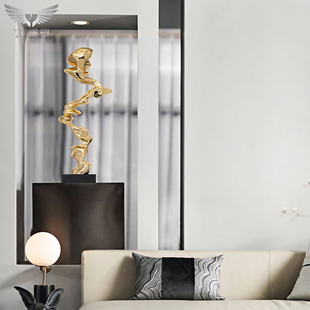 现代抽象高端雕塑摆件酒店样板房软装艺术摆设玄关会所桌面装饰品