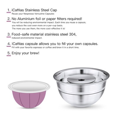 RECAFIMIL Reusable Capsule For Nespresso Vertuo Next Coffee
