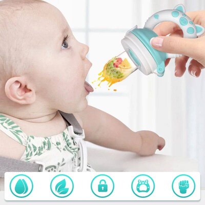 Baby Feeder Kids boy girl Fruit Nipples Feeding Silicone Fre