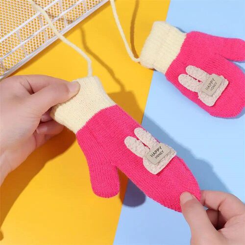 Thicken Mittens for Children Kids Mittens Winter Cute Knitte