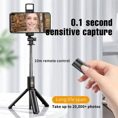Expandable 3-in-1 Selfie  Tripod With Detachable BT Wireless