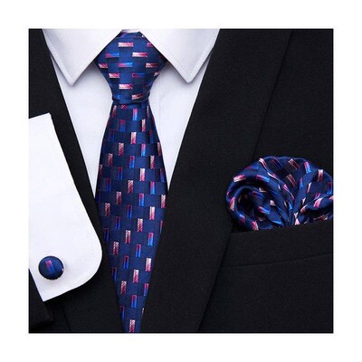 Jacquard Newest design Festive Present Tie Handkerchief Cuff