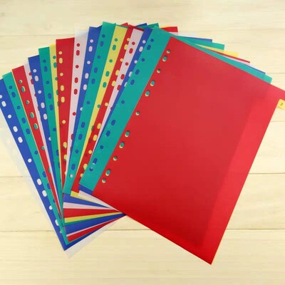 Large A4 11holes  Index Divider Loose-Leaf Colored PP Binder
