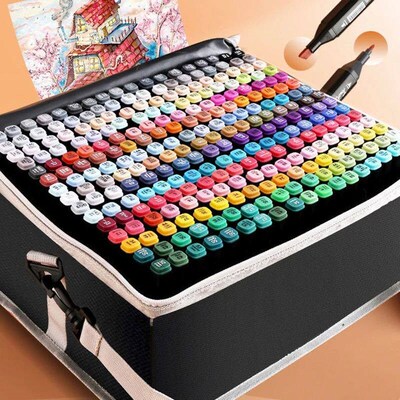 168 Colored Marker Pen Alcohol Felt Pen Set Art Supplies Mar