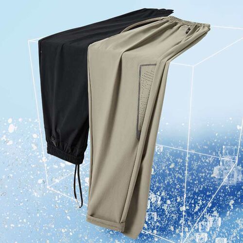 Summer New Ice Silk Pants Mens Thin Quick-drying Cropped Sp