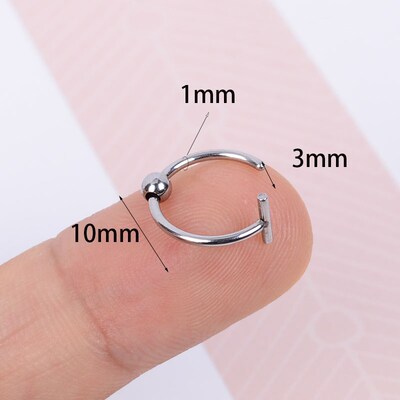 2022 ndy 8/10mm Titanium Steel Punk Clip on Fake Piercing Ea
