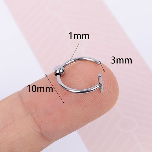 2022 ndy 8/10mm Titanium Steel Punk Clip on Fake Piercing Ea