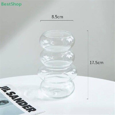 1Pc Glass Spiral Vase Scandinavian Flower Arrangement