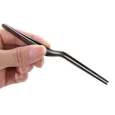 1PC Stainless Steel Tweezers Plating Chef Food Tweezer BBQ C