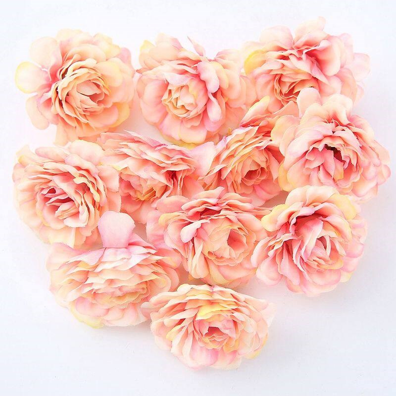 10pcs/lot Artificial Flowers 5CM Silk Rose Head For Wedding图片