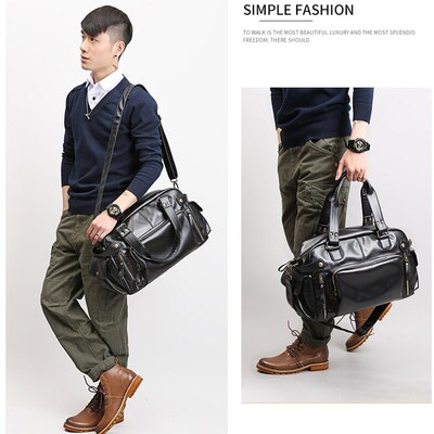Mens Soft Leather Briefcase For Laptop Tote Bags Business S