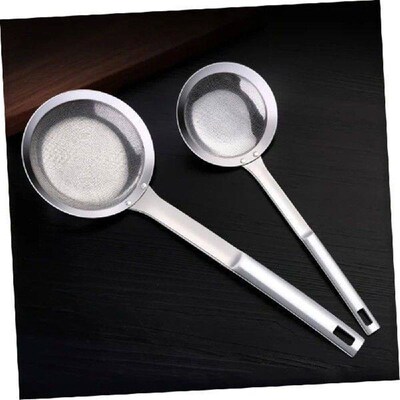 304 Fine Mesh Sieve Strainer Honey Spoons Stainless Steel