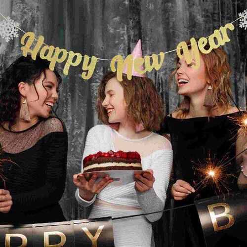 Decorative Banner 2024 Celebrating Flag New Years Eve Cake