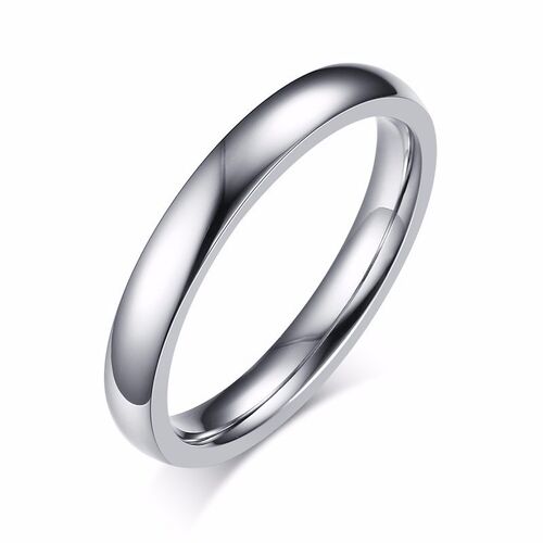 3mm  Mens Dome Wedding Ring in Stainless Steel Comfort Fit E