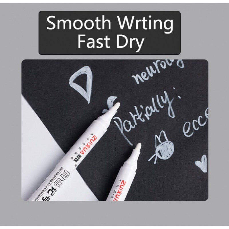 2.0mmWhite Marker Pens Set Oily Waterproof White Gel Pen跨境图片