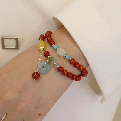 Nanhong Hetian Jade Brlet Ping An Buckle Brlet Female Hetian