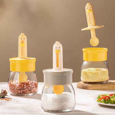 Glass Seasoning Jars, Salt Shaker, MSG Dispenser, Kitchen Sp