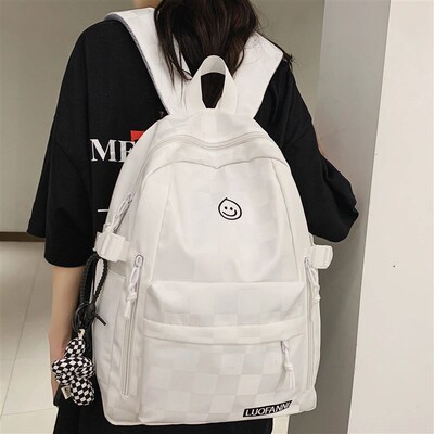 Women Plaid Leisure School Bag Girl Travel Laptop Student Ba