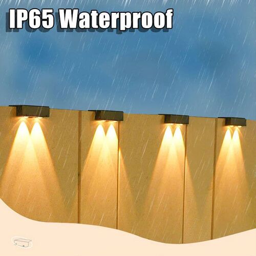 1/2/4/6 Pcs Outdoor Solar Wall Light Waterproof Fence Lamp U