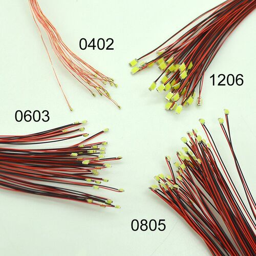 0402 0603 0805 1206 SMD Lamp Wired Micro Led Pre-soldered Mi