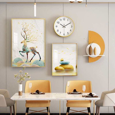 Modern Simple Clock Restaurant Decorative Painting Mural Com