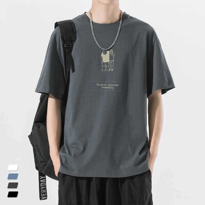 Summer Mens ort-sleeved T-irt New Casual tendy Loose Couple