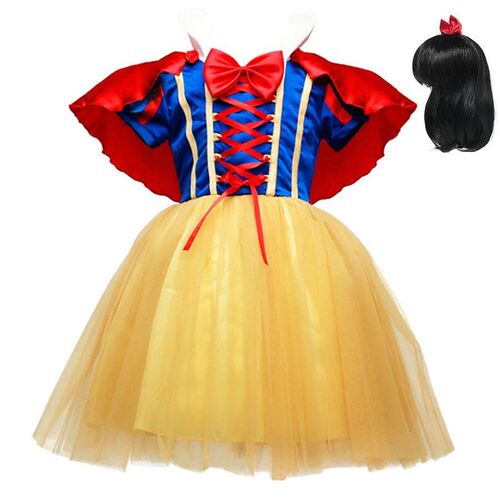 Snow White Princess Dress for Girl Costume with Cloak Summer