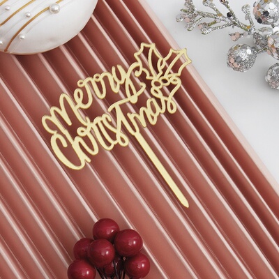10 PCS Acrylic Merry Christmas Cake Topper Xmas Cake Decorat