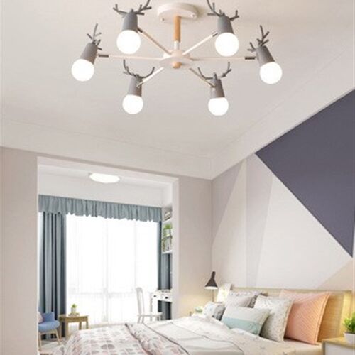 Nordic macaron antler chandelier simple post modern LED chan