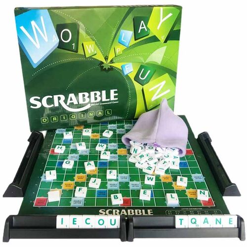 Scrabble Board Puzzles Game Jigsaw-Words Spelling-Table Kids