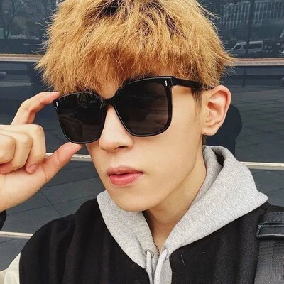 Fashion Korean Personality Ins rend Black Square Frame UV400