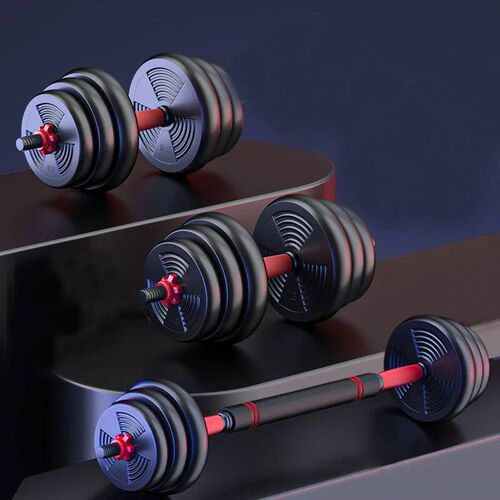 5-44lbs Adjustable Dumbbell to Barbell Set, Anti-Slip Grip,