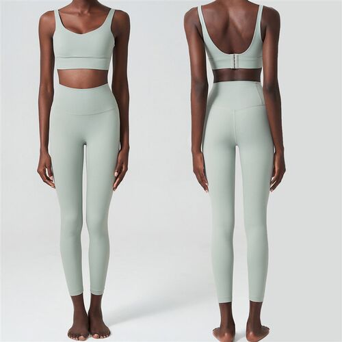 Two Pieces Fitness Yoga Set Women Solid Color Buttery Soft
