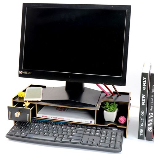 Desktop TV cabinet computer monitor screen increased shelf d