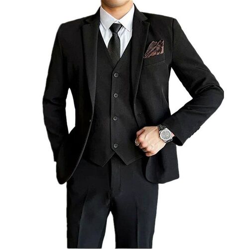 Black Mens Office/Interview Suit  Piece, Fashion Slim Fit