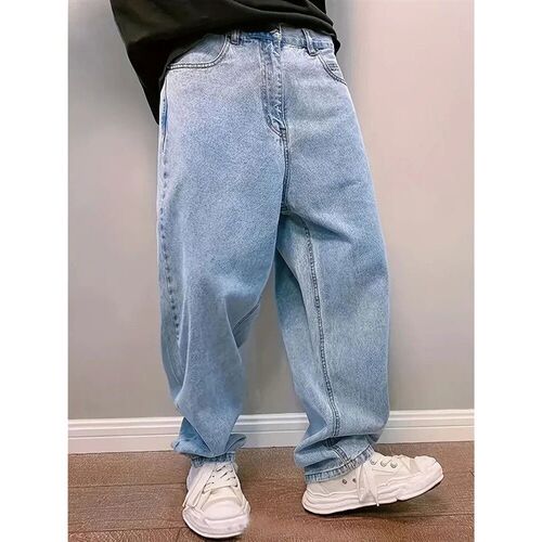 Plus Size XL Spring Autumn Baggy Jeans Men Fashion Oversize