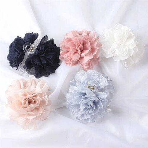 Fabric Big Flower Hair Claw Clips Women Girls Soft Chiffon F