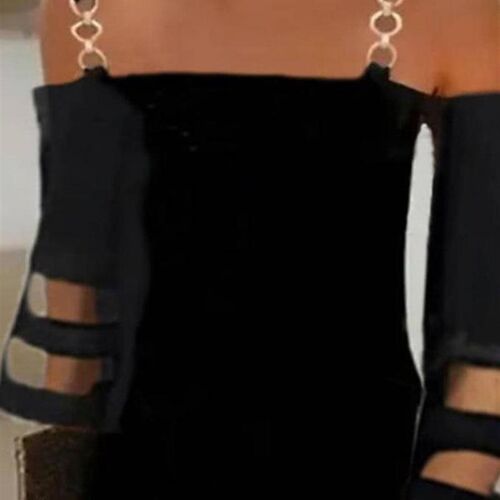 Womens Dresses  Summer Fashion Contrast Mesh Cold Shoulder