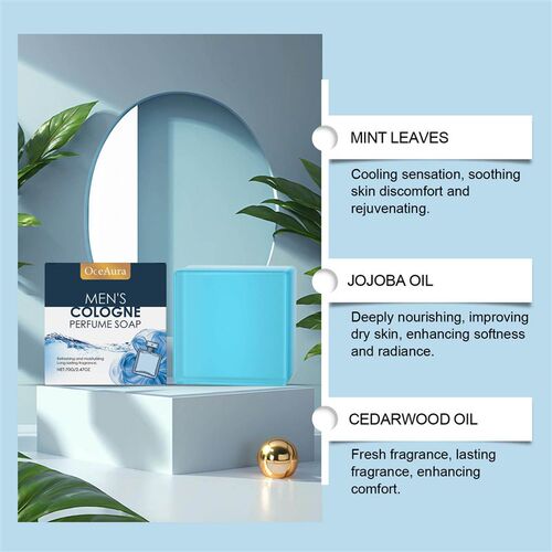 OceAura Mens Bath Soap - Gently cleanses the body, leaving
