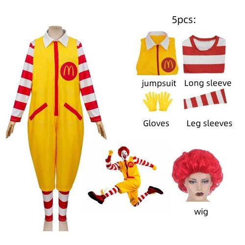McDonald Cosplay Costume Ronald  Masquerade Party Sutra