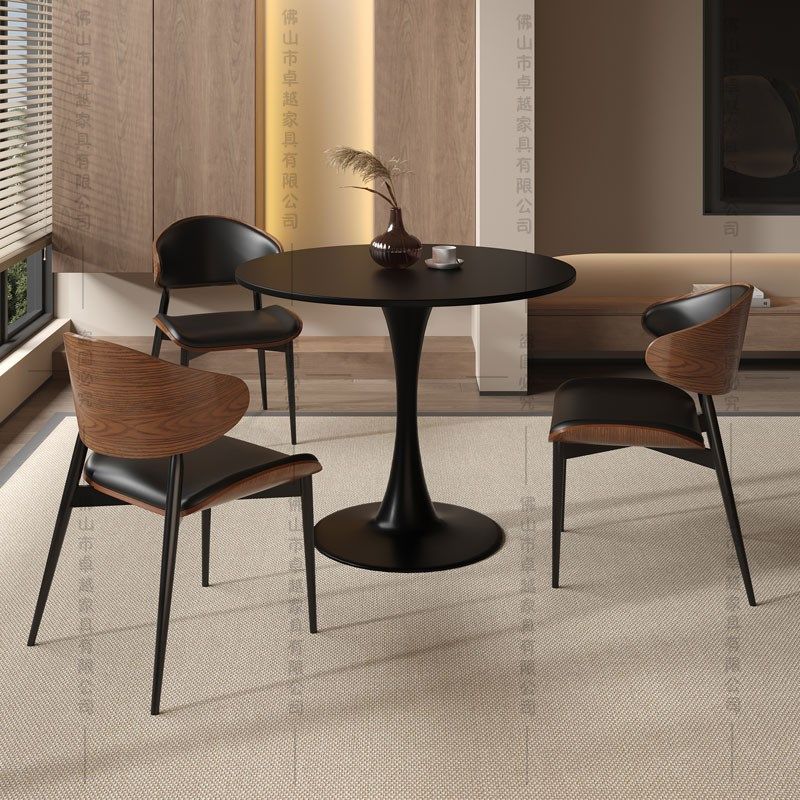 岩板餐桌洽谈桌椅办公室门市休息区商务休闲谈判接待小圆桌子,住宅家具,岩板餐桌,淘宝优惠券,粉丝福利购,淘宝优惠卷