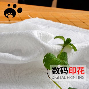 浮雕大提花涤棉/数码印花定制布料/热转印手工定制94#