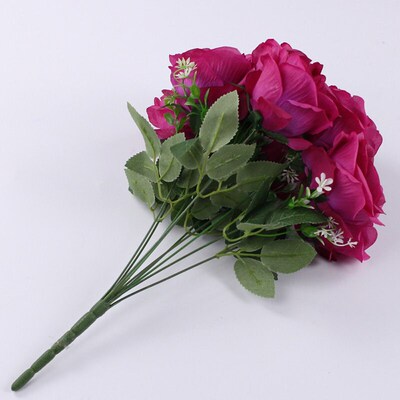 Artificial Silk Red Rose Bouquets Simulation Blue Fake跨境专