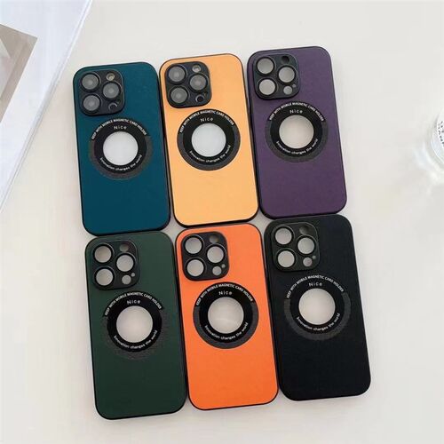 Magnetic Leather Case Cover Lens for Iphone 14 13 12 pro max