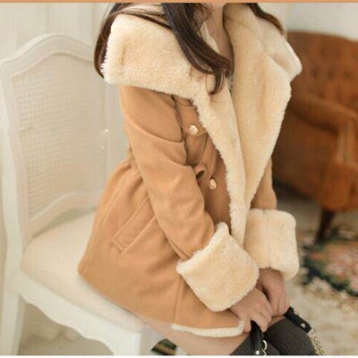 2022 Winter Autumn Warm Coats Woolen Slim Double Breasted