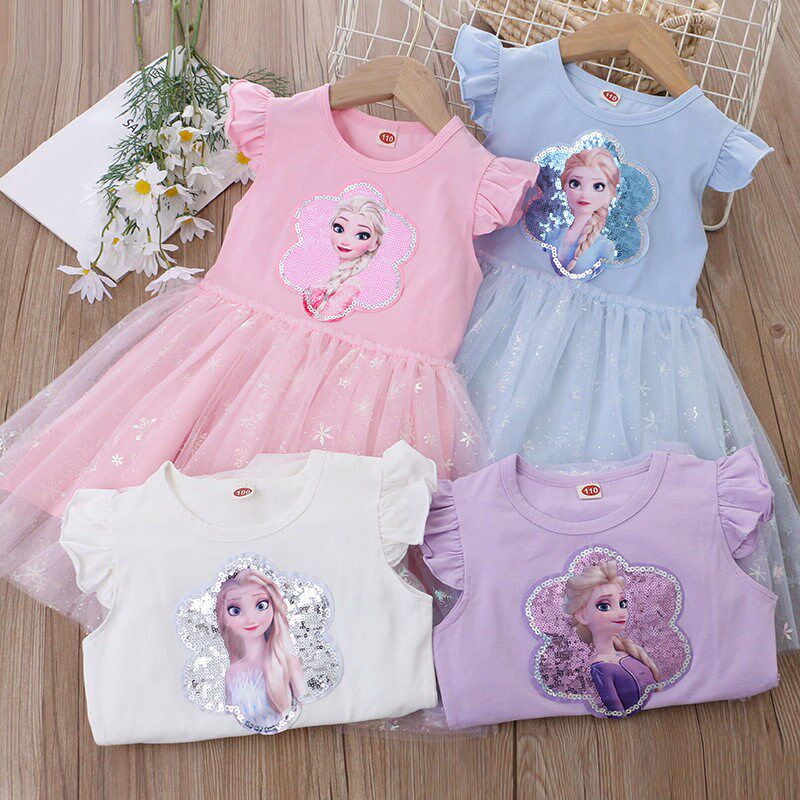 Girls Clothes 2023 New Summer Princess Dresses Flying Sleeve图片