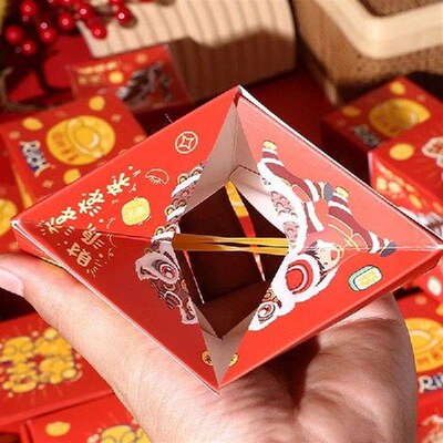 6/12pcs Bounce Gift Boxes Surprise Jumping Explosion Red