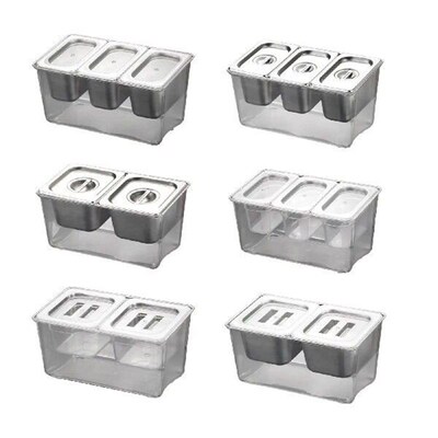 Chilled Condiment Caddy Removable Containers Fruit Tray